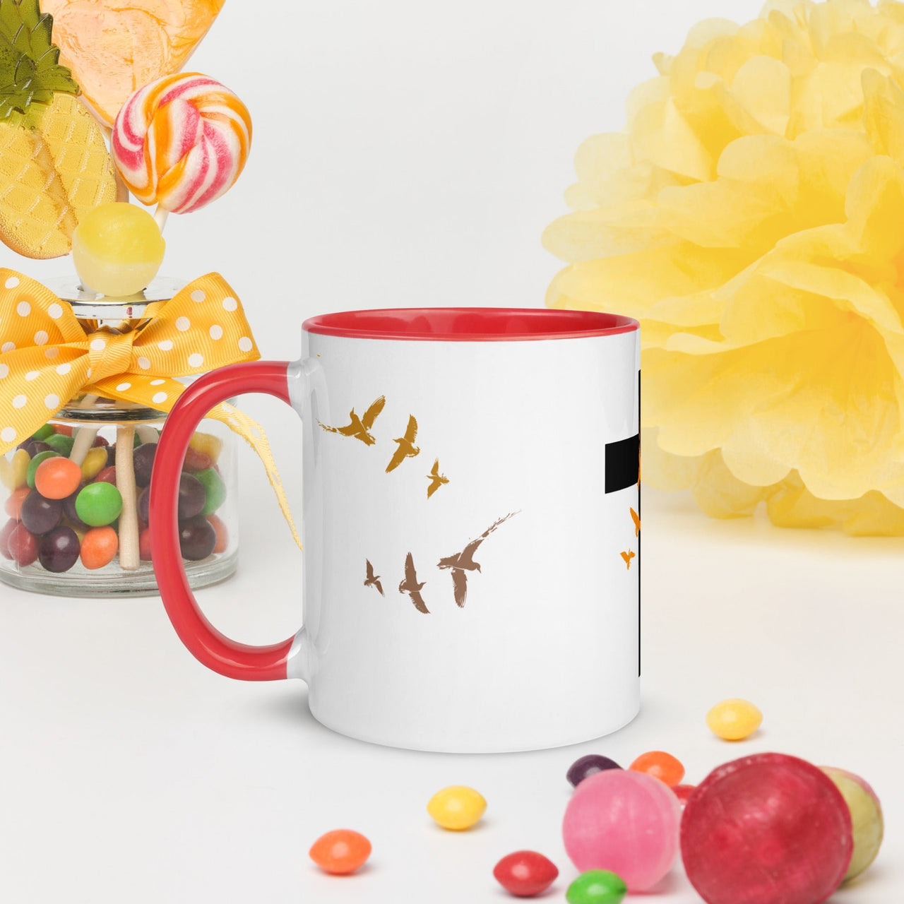 FORGIVEN - Christian White Ceramic Mug with Colour Inside, Cross & Doves | Wyheart Faith Collection - Wear Your Heart