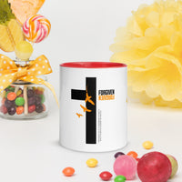 FORGIVEN - Christian White Ceramic Mug with Colour Inside, Cross & Doves | Wyheart Faith Collection - Wear Your Heart