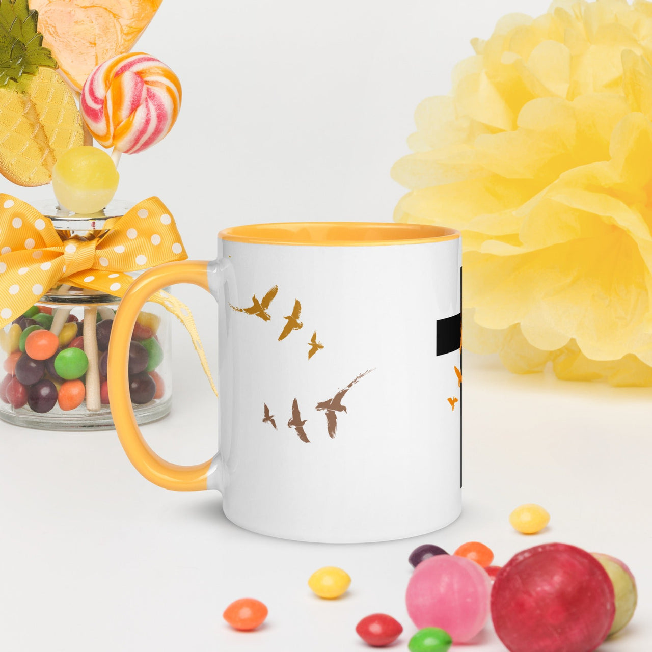 FORGIVEN - Christian White Ceramic Mug with Colour Inside, Cross & Doves | Wyheart Faith Collection - Wear Your Heart