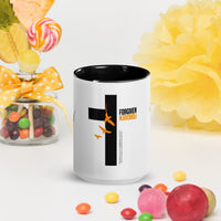 FORGIVEN - Christian White Ceramic Mug with Colour Inside, Cross & Doves | Wyheart Faith Collection - Wear Your Heart