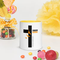 FORGIVEN - Christian White Ceramic Mug with Colour Inside, Cross & Doves | Wyheart Faith Collection - Wear Your Heart