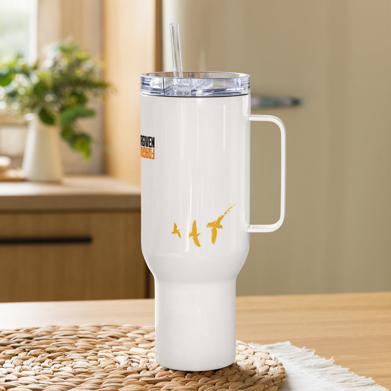 Forgiven Mug with a handle – Christian Stainless Steel Travel Cup | WYH Faith Collection - Wear Your Heart