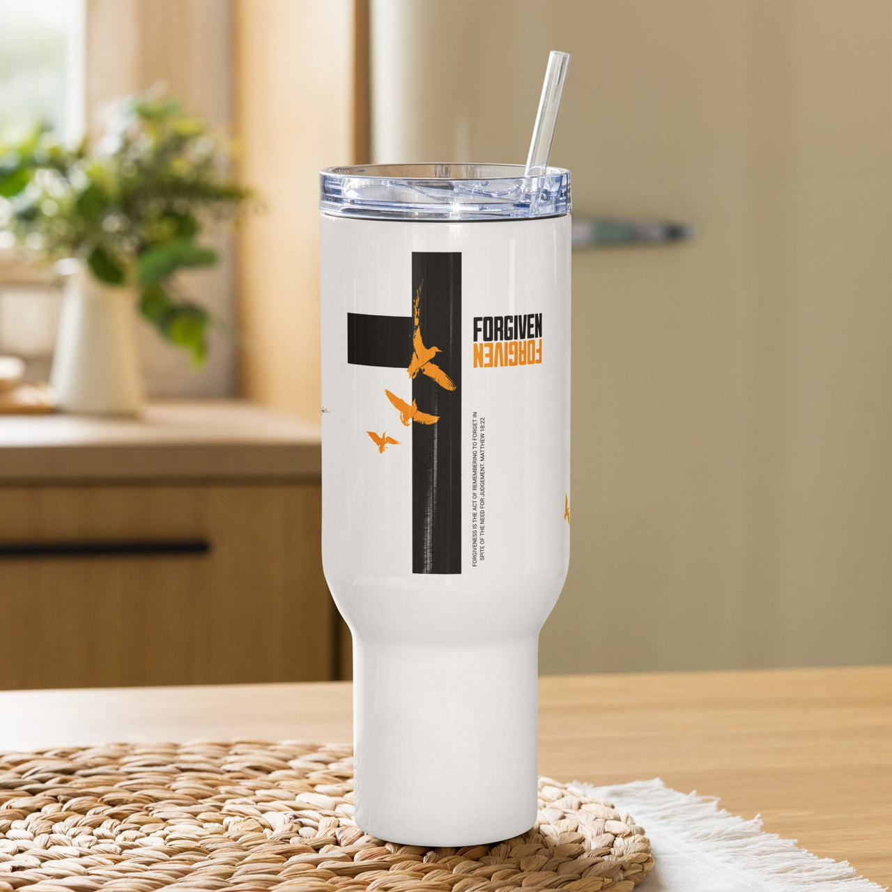 Forgiven Mug with a handle – Christian Stainless Steel Travel Cup | WYH Faith Collection - Wear Your Heart