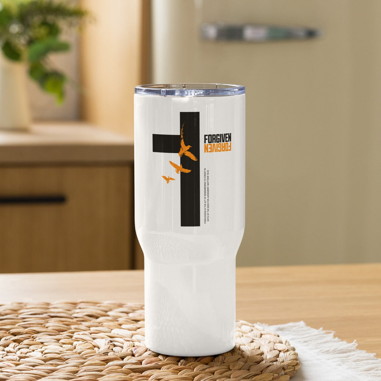 Forgiven Mug with a handle – Christian Stainless Steel Travel Cup | WYH Faith Collection - Wear Your Heart