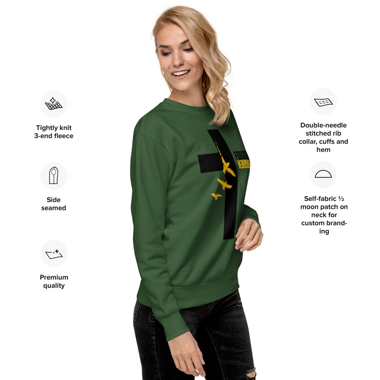 FORGIVEN Premium Unisex Sweatshirt – Christian Streetwear Crewneck | Faith Collection - Wear Your Heart