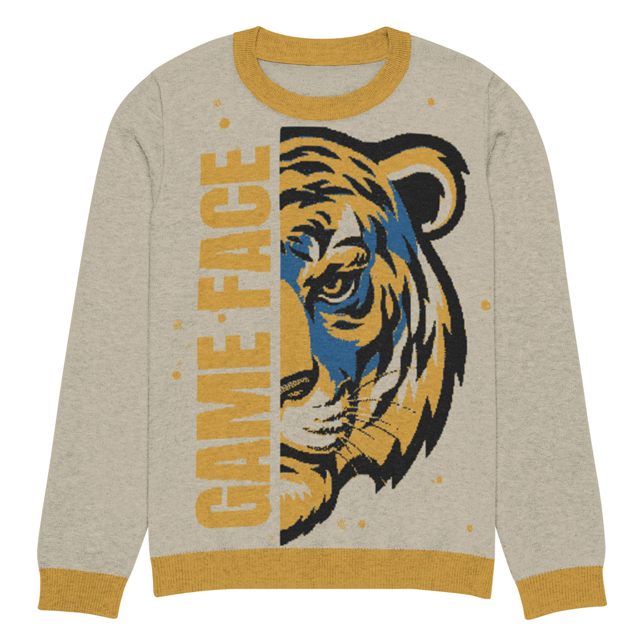 Game Face Knitted Crew Neck Sweater – Bold Christian Style - Wear Your Heart