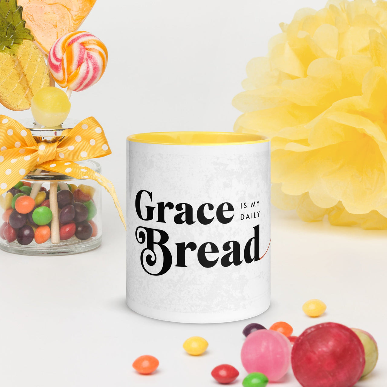 Grace Is My Daily Bread Mug with Color Inside – Christian Coffee Mug | Faith Gift - Wear Your Heart
