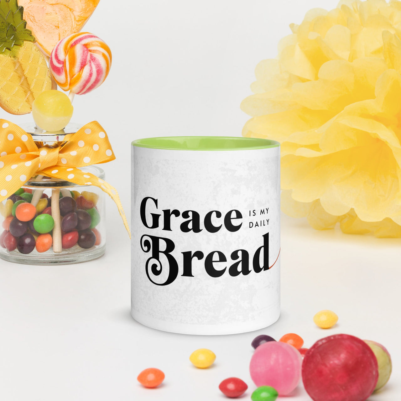 Grace Is My Daily Bread Mug with Color Inside – Christian Coffee Mug | Faith Gift - Wear Your Heart