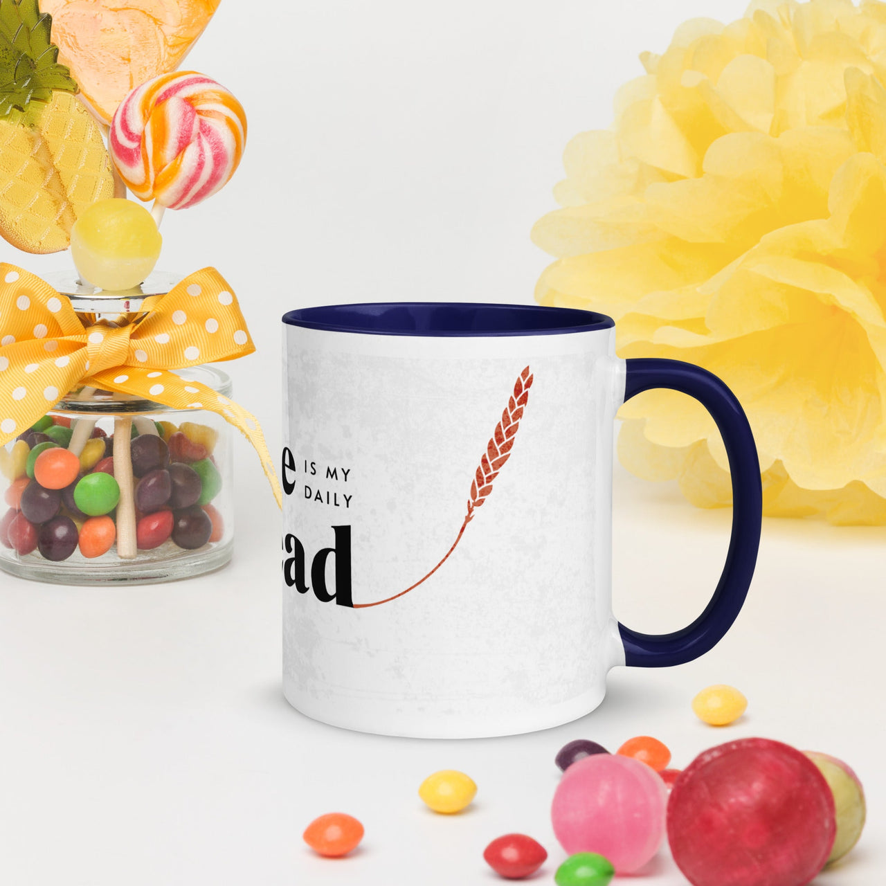 Grace Is My Daily Bread Mug with Color Inside – Christian Coffee Mug | Faith Gift - Wear Your Heart