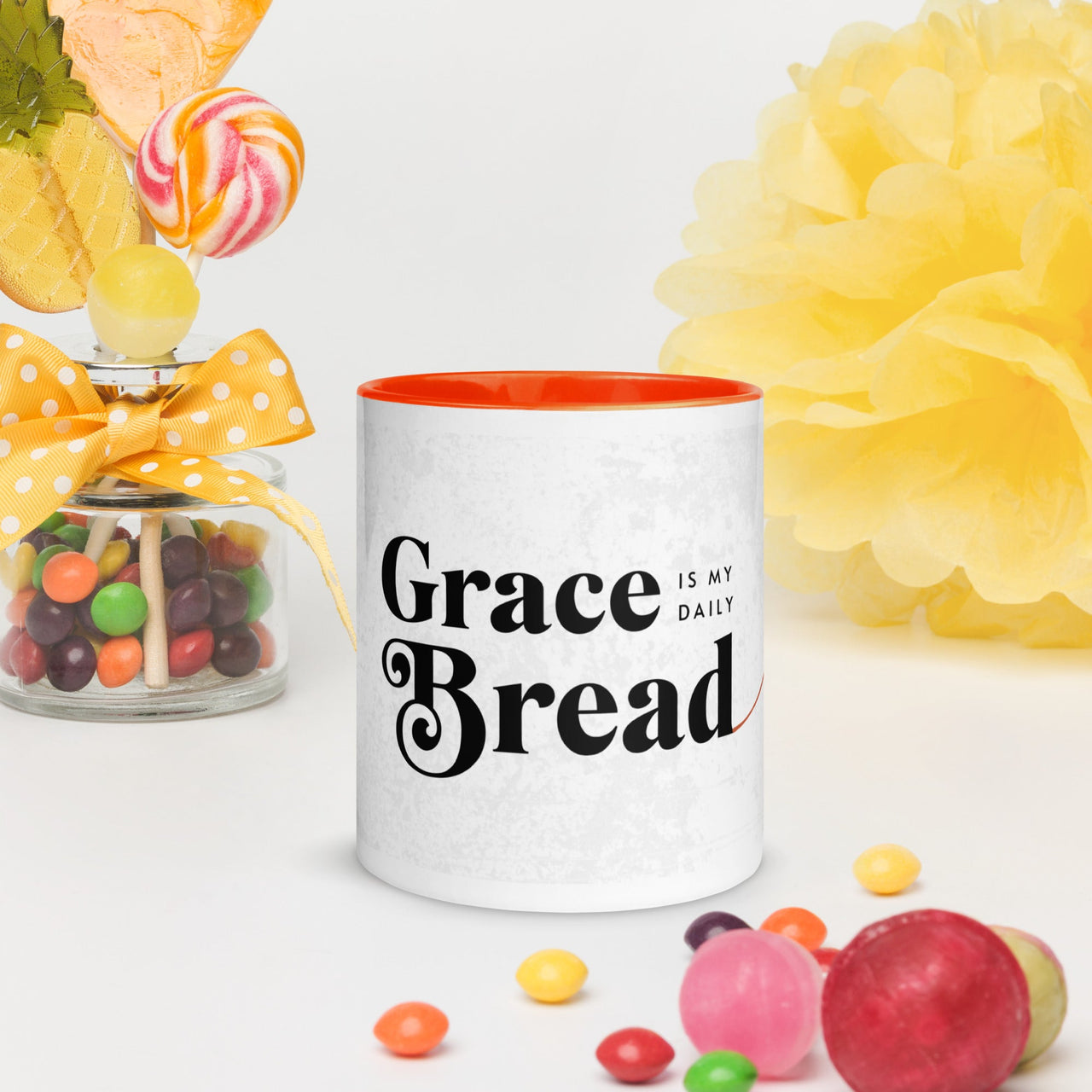 Grace Is My Daily Bread Mug with Color Inside – Christian Coffee Mug | Faith Gift - Wear Your Heart
