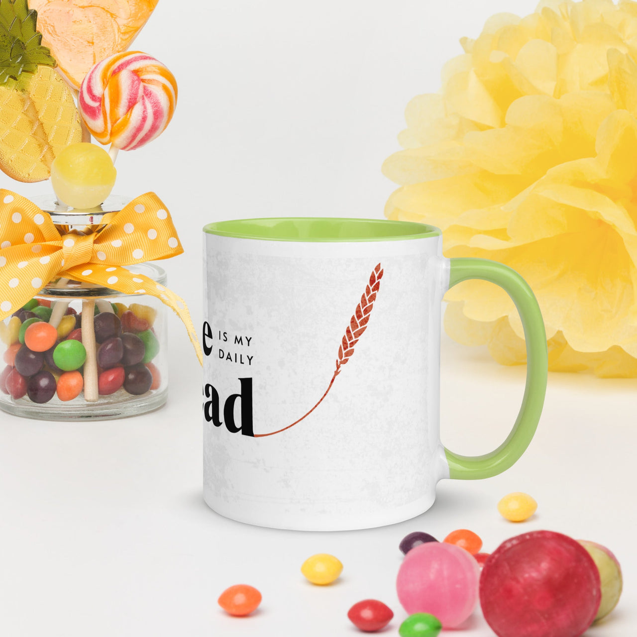 Grace Is My Daily Bread Mug with Color Inside – Christian Coffee Mug | Faith Gift - Wear Your Heart