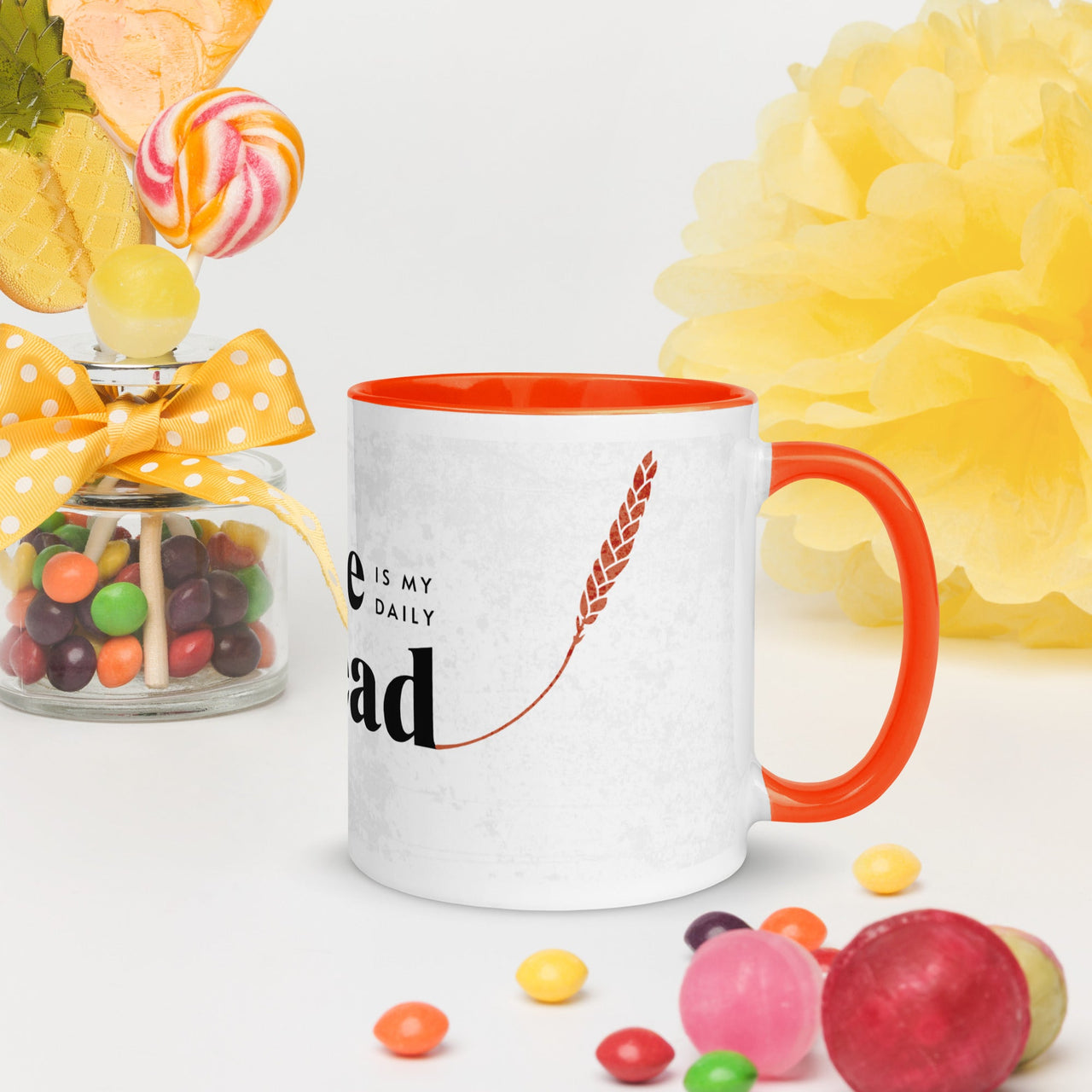 Grace Is My Daily Bread Mug with Color Inside – Christian Coffee Mug | Faith Gift - Wear Your Heart