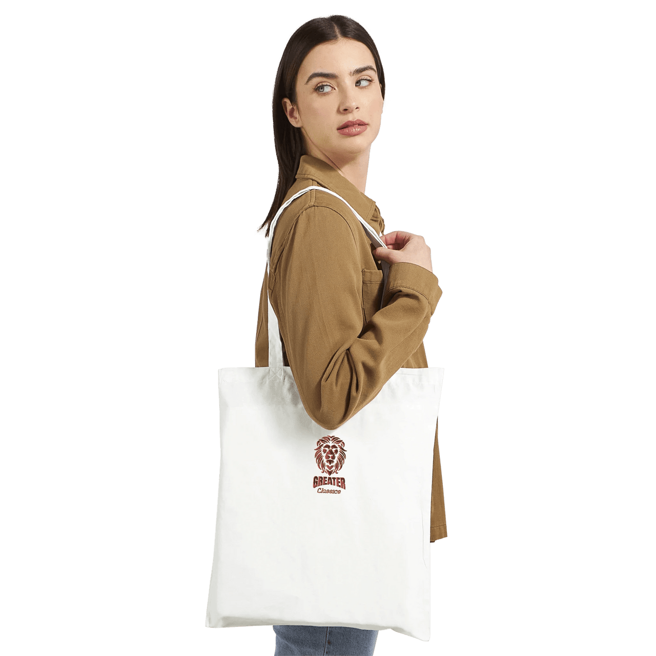 Greater Classics Embroidered Tote Bag | 1 John 4:4 Christian Bag | Wear Your Heart - Wear Your Heart
