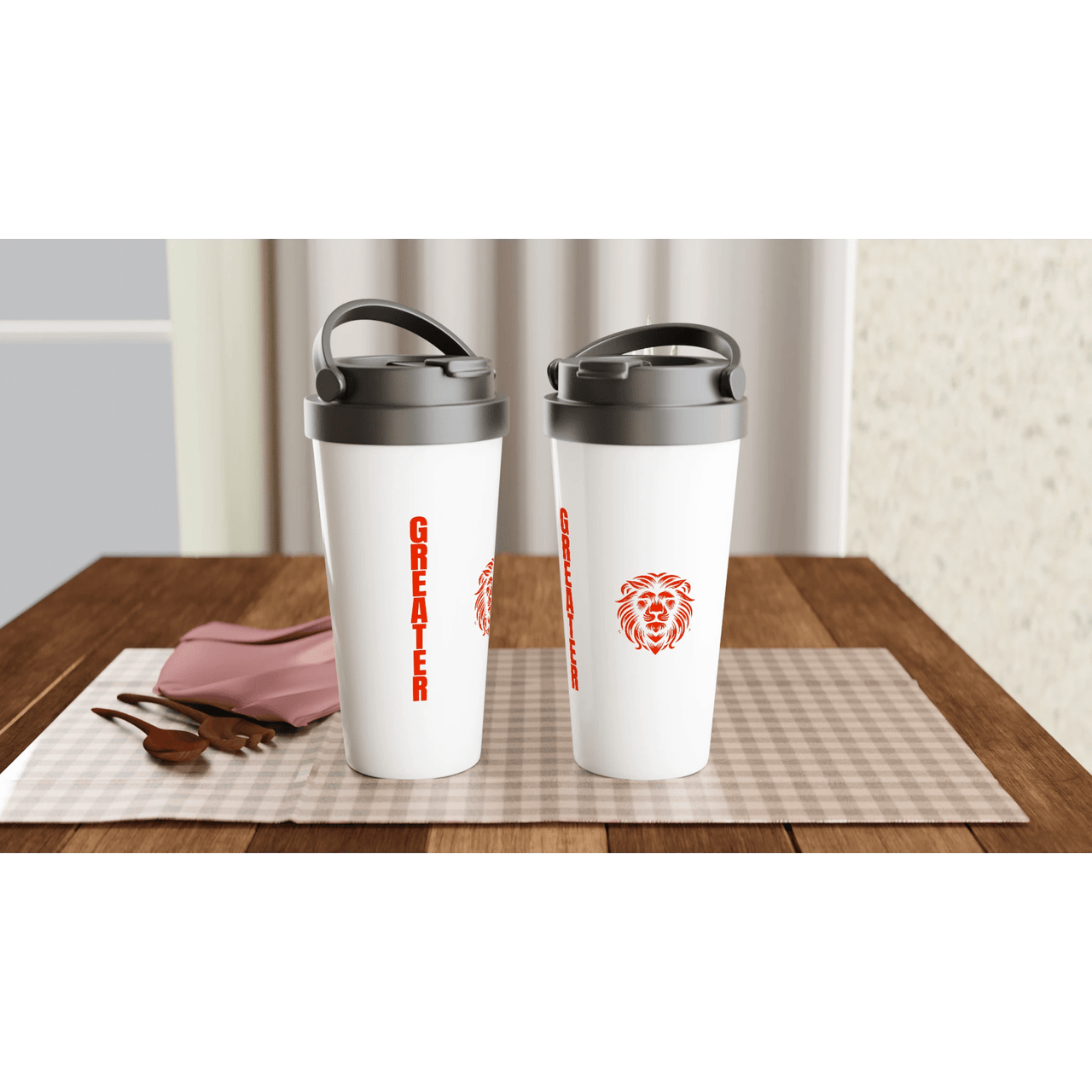 Greater Insulated Travel Mug | 1 John 4:4 Christian Mug | Wear Your Heart - Wear Your Heart