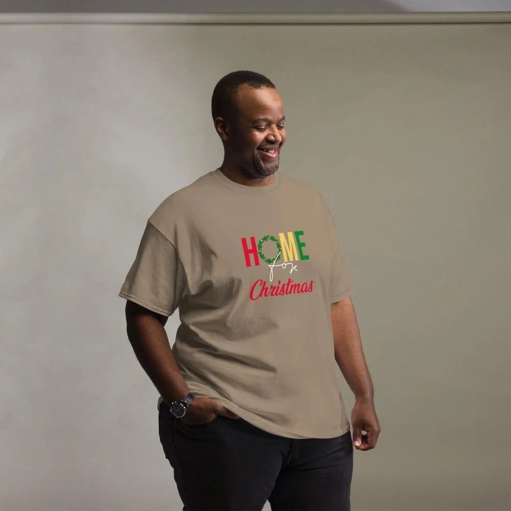 Home for Christmas Men's Custom Print Tee | Holiday Apparel | Wear Your Heart - Wear Your Heart