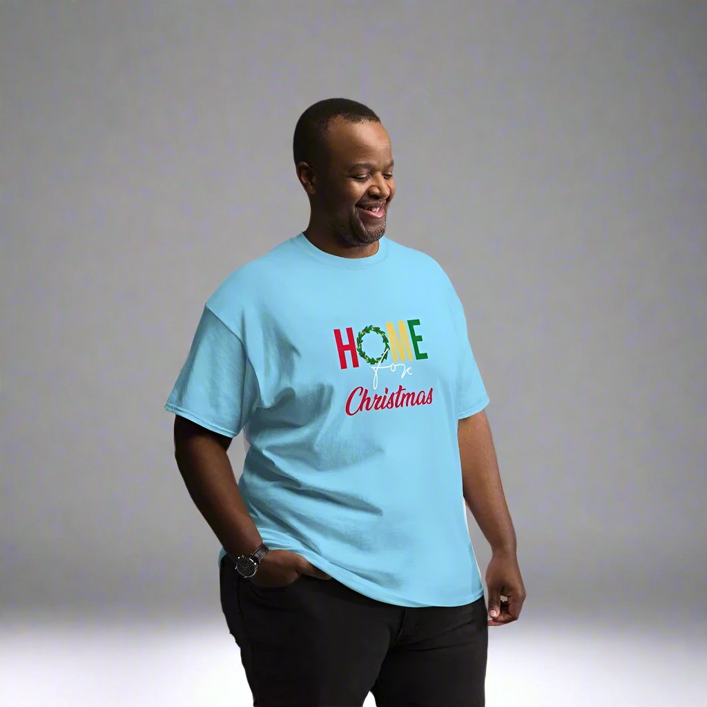 Home for Christmas Men's Custom Print Tee | Holiday Apparel | Wear Your Heart - Wear Your Heart