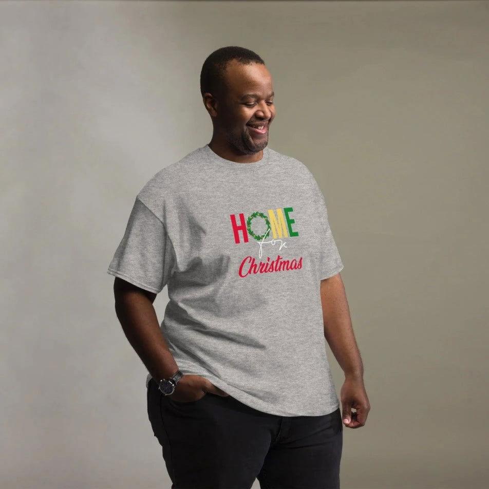 Home for Christmas Men's Custom Print Tee | Holiday Apparel | Wear Your Heart - Wear Your Heart