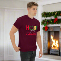 Home for Christmas Men's Custom Print Tee | Holiday Apparel | Wear Your Heart - Wear Your Heart
