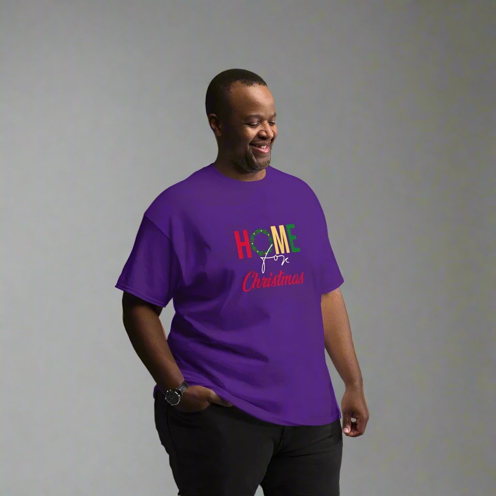 Home for Christmas Men's Custom Print Tee | Holiday Apparel | Wear Your Heart - Wear Your Heart