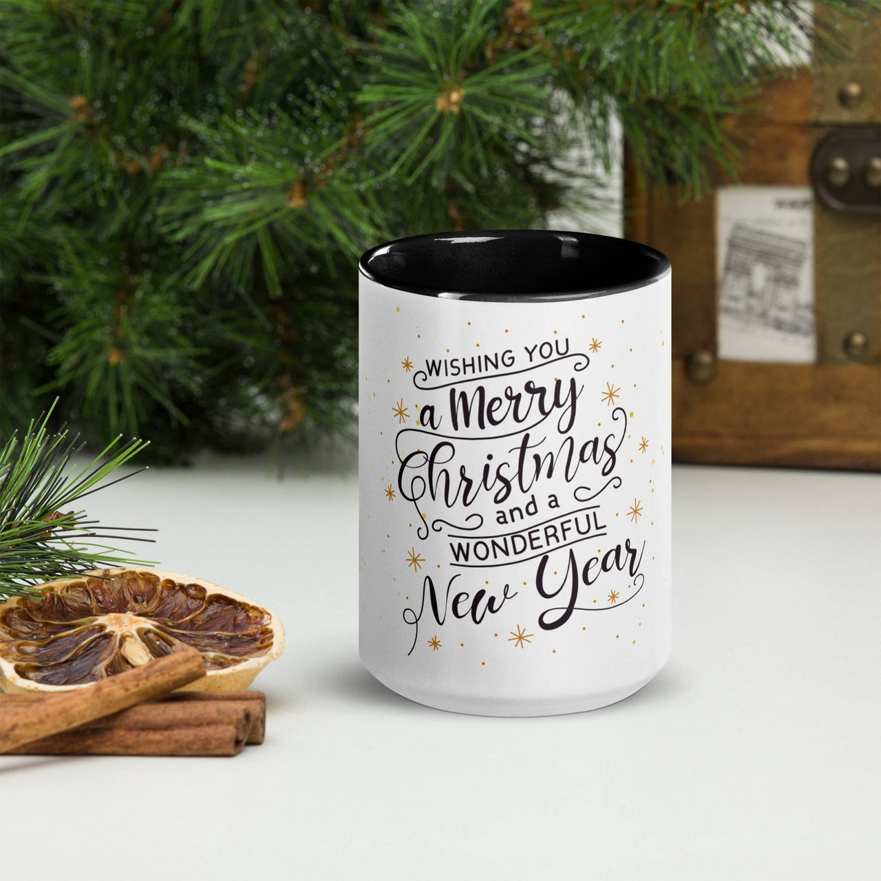 Merry Christmas and Happy New Year Mug – Colour Inside - Wear Your Heart