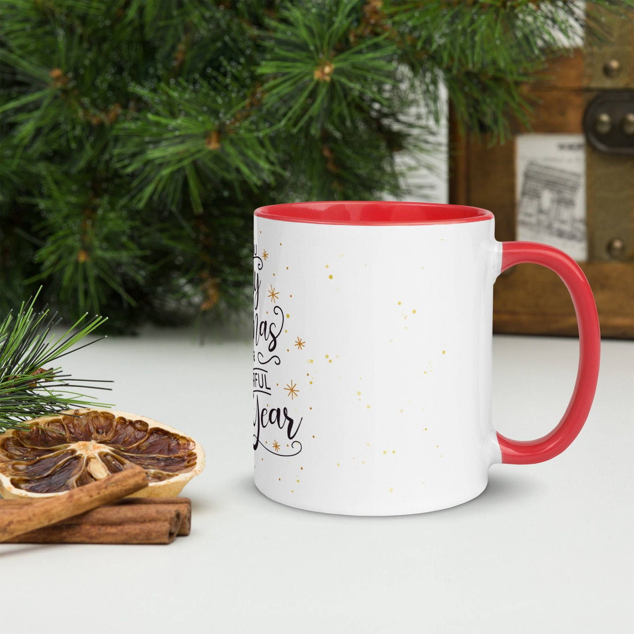 Merry Christmas and Happy New Year Mug – Colour Inside - Wear Your Heart