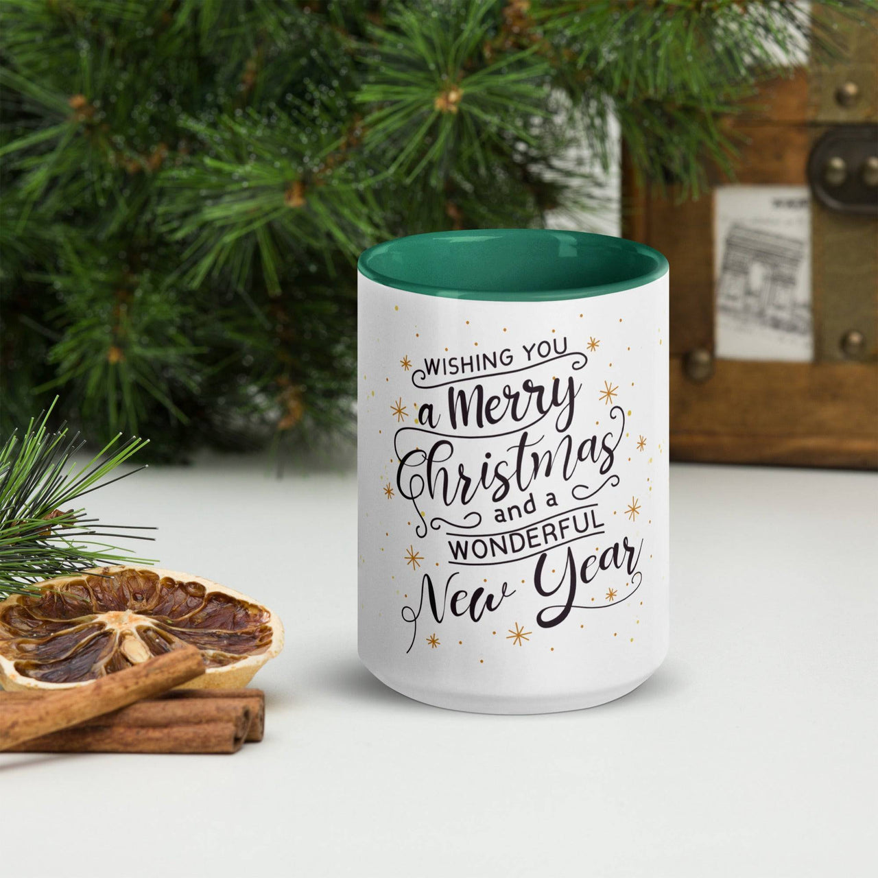 Merry Christmas and Happy New Year Mug – Colour Inside - Wear Your Heart