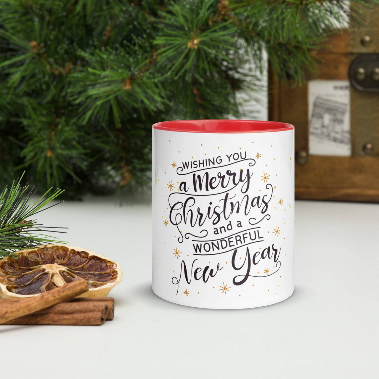 Merry Christmas and Happy New Year Mug – Colour Inside - Wear Your Heart