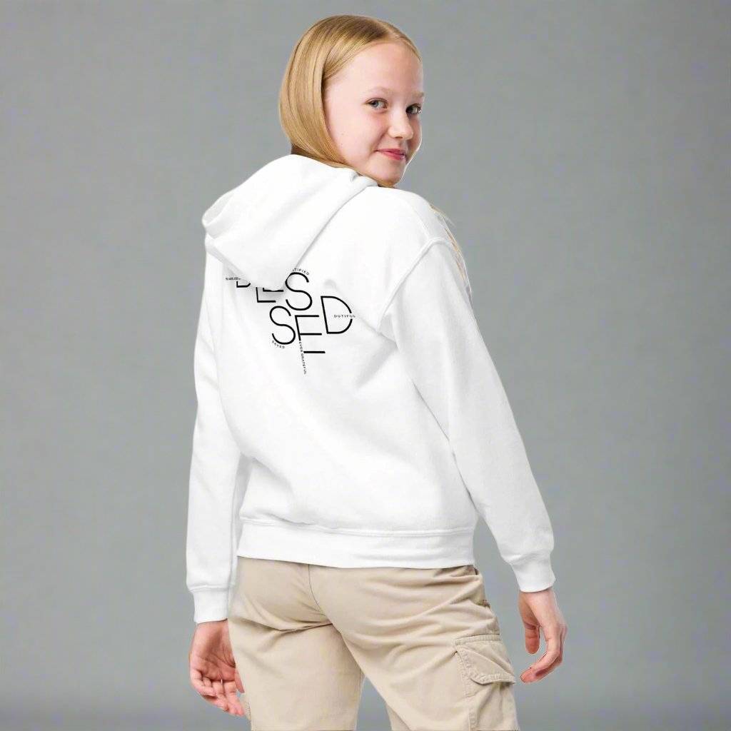 Overcomer Embroidery Youth heavy blend hoodie | Christian Kids Apparel - Wear Your Heart