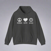 Peace Love Jesus Unisex Hoodie | Christian Apparel | Wear Your Heart - Wear Your Heart
