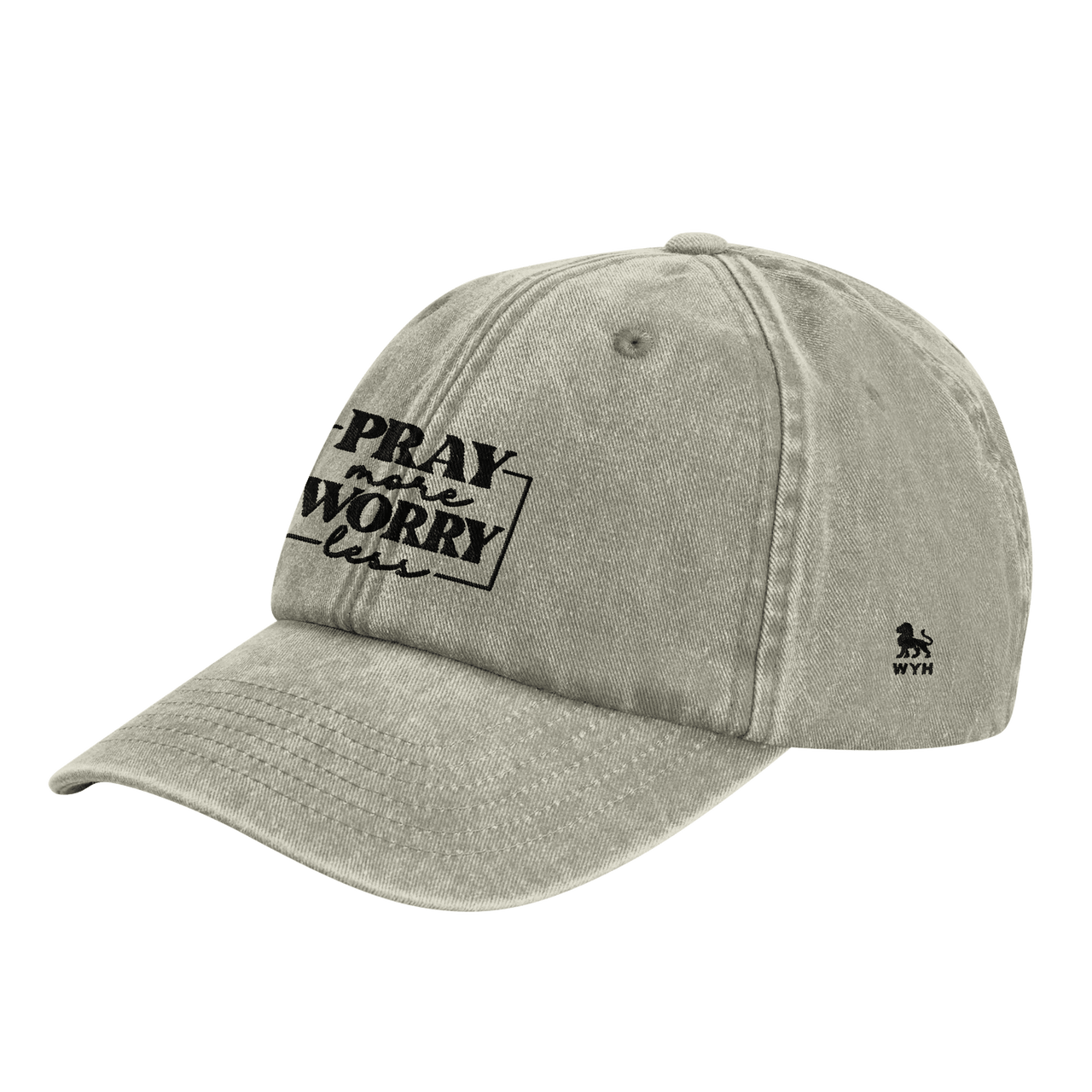 Pray More Worry Less Embroidered Cap | Christian Hat | Wear Your Heart - Wear Your Heart
