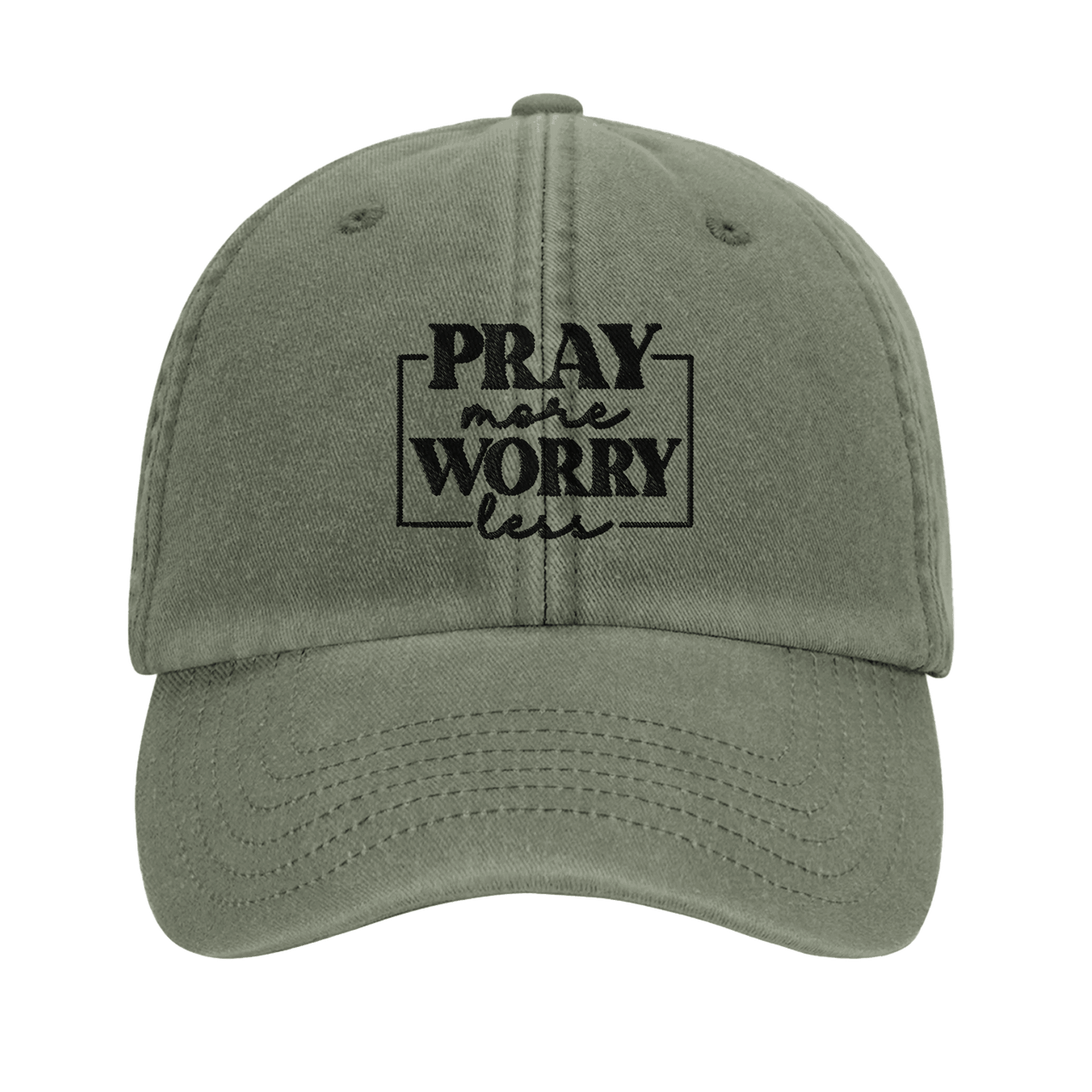 Pray More Worry Less Embroidered Cap | Christian Hat | Wear Your Heart - Wear Your Heart