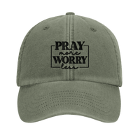 Pray More Worry Less Embroidered Cap | Christian Hat | Wear Your Heart - Wear Your Heart