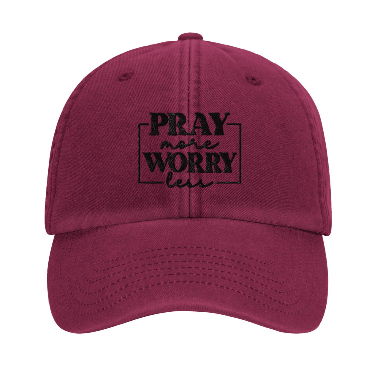 Pray More Worry Less Embroidered Cap | Christian Hat | Wear Your Heart - Wear Your Heart