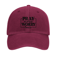 Pray More Worry Less Embroidered Cap | Christian Hat | Wear Your Heart - Wear Your Heart