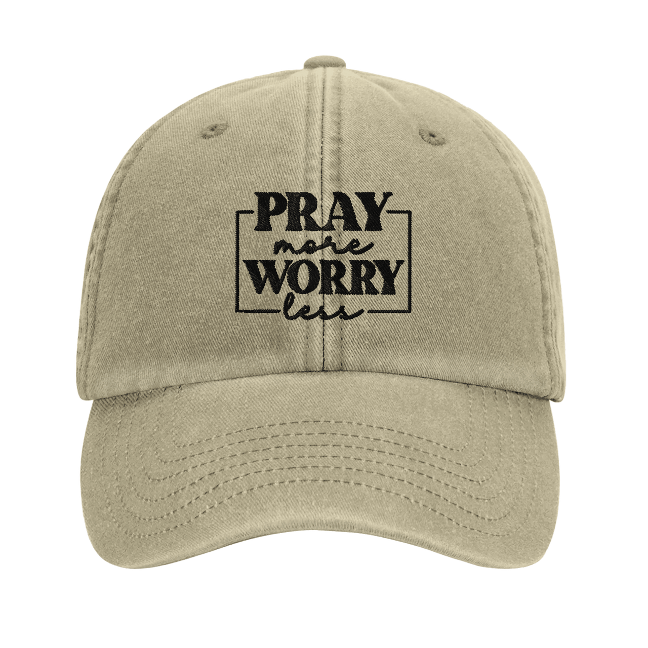 Pray More Worry Less Embroidered Cap | Christian Hat | Wear Your Heart - Wear Your Heart