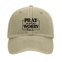 Pray More Worry Less Embroidered Cap | Christian Hat | Wear Your Heart - Wear Your Heart