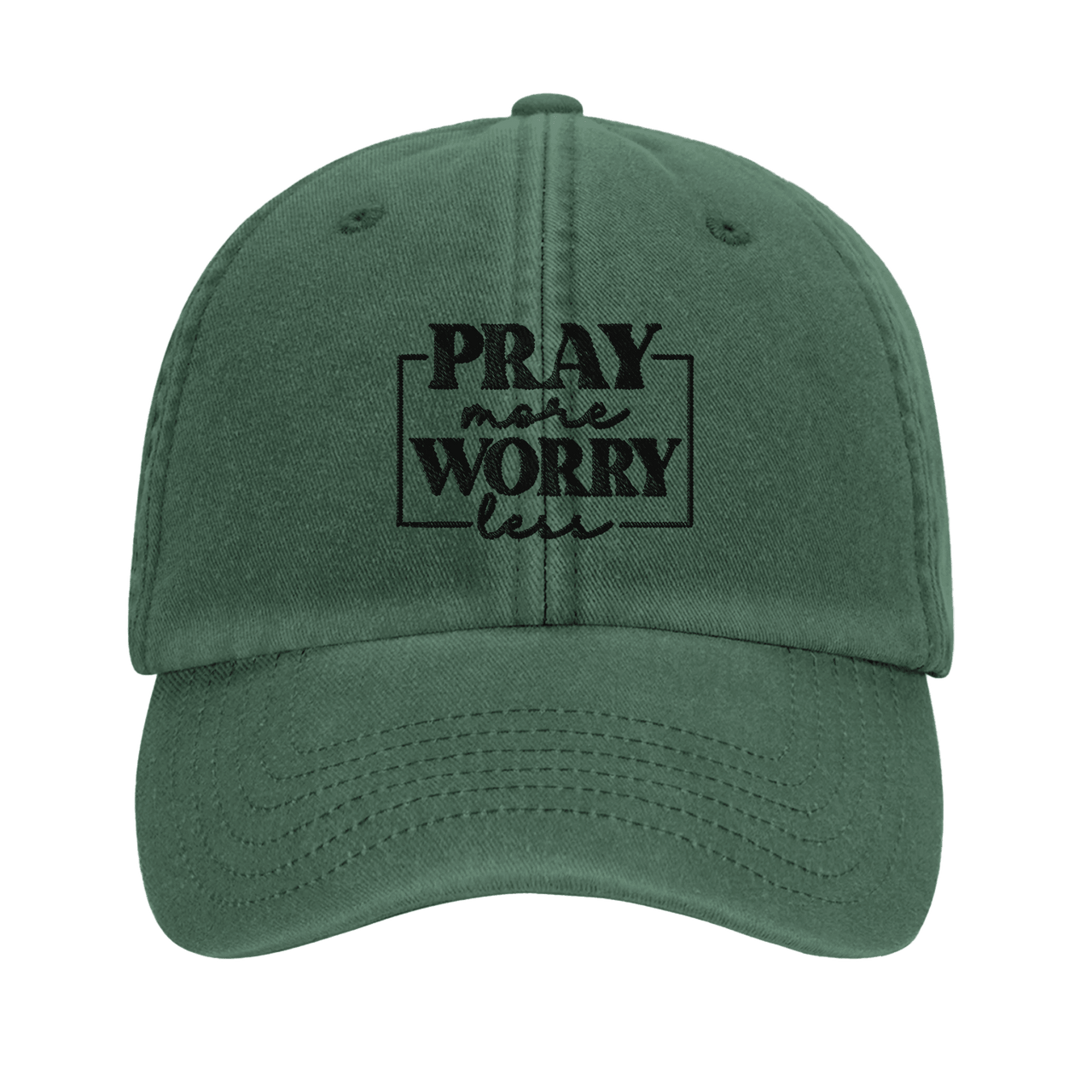 Pray More Worry Less Embroidered Cap | Christian Hat | Wear Your Heart - Wear Your Heart