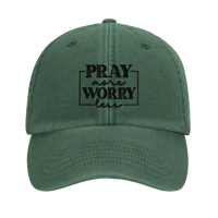 Pray More Worry Less Embroidered Cap | Christian Hat | Wear Your Heart - Wear Your Heart