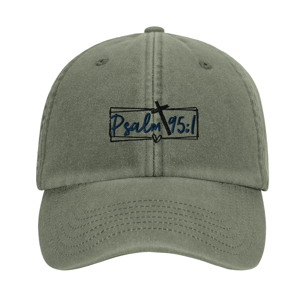 Psalm 95:1 Embroidered Cap | Christian Worship Hat | Wear Your Heart - Wear Your Heart