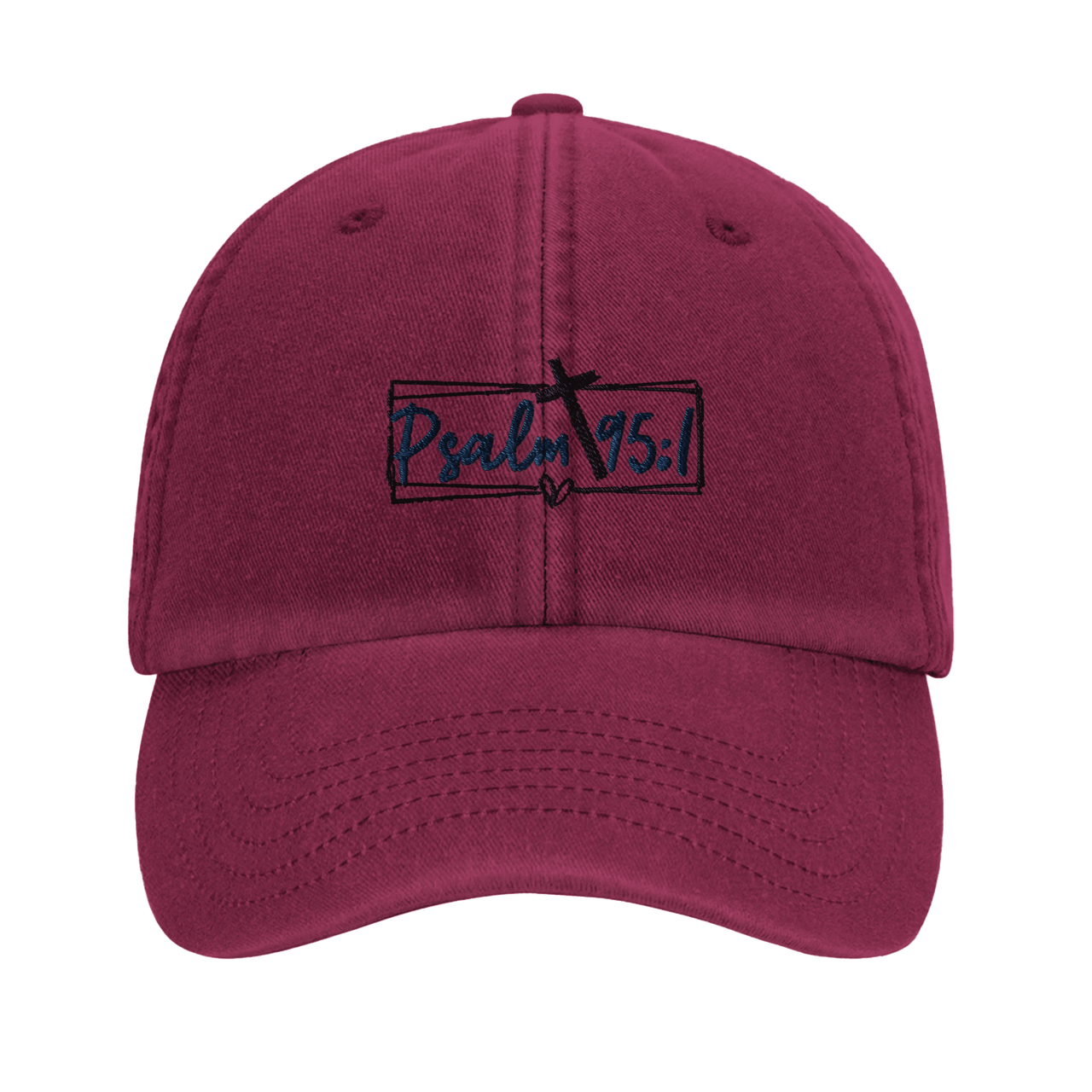 Psalm 95:1 Embroidered Cap | Christian Worship Hat | Wear Your Heart - Wear Your Heart