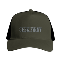 Seek F1rst Snapback Trucker | Matthew 6:33 Christian Cap | Wear Your Heart - Wear Your Heart