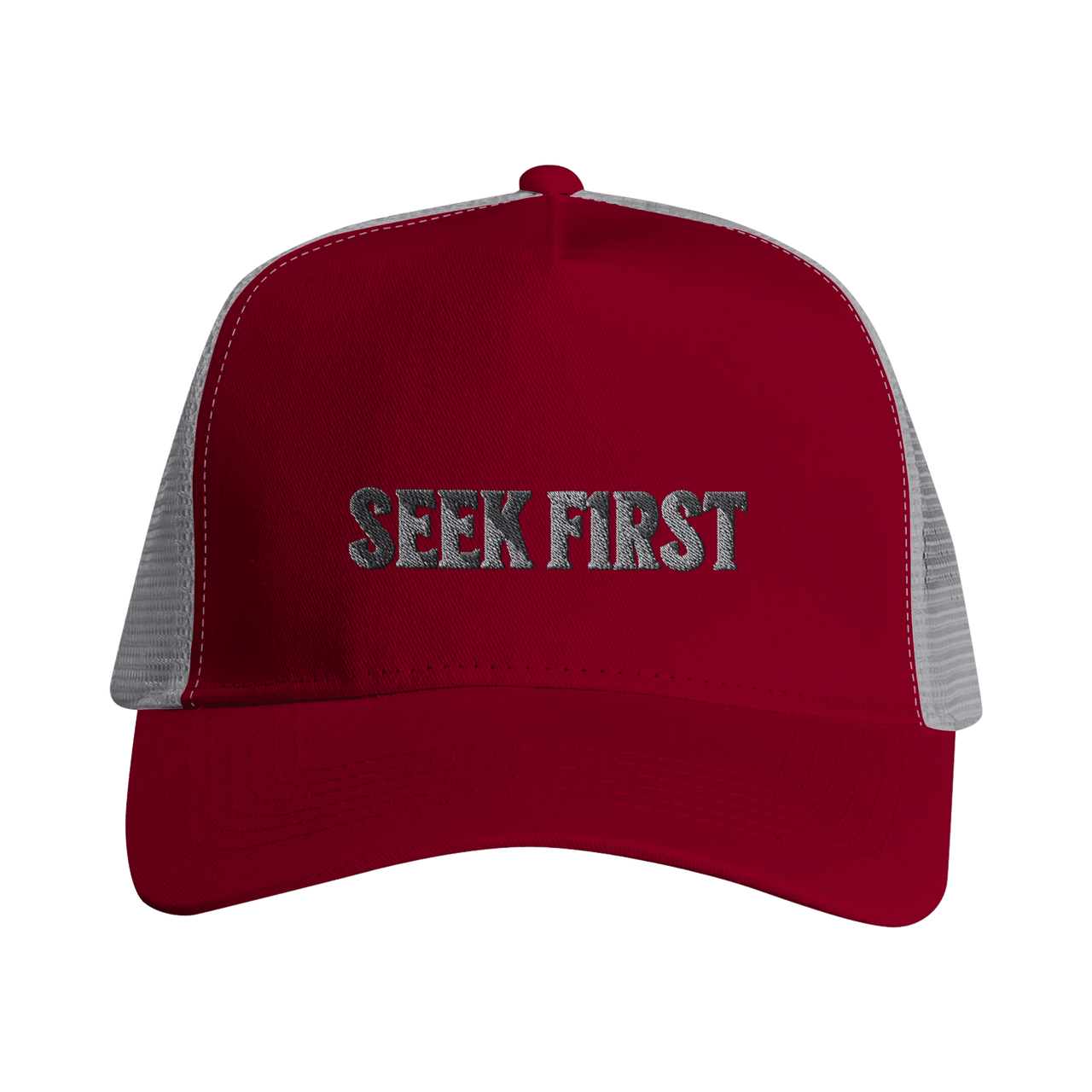Seek F1rst Snapback Trucker | Matthew 6:33 Christian Cap | Wear Your Heart - Wear Your Heart