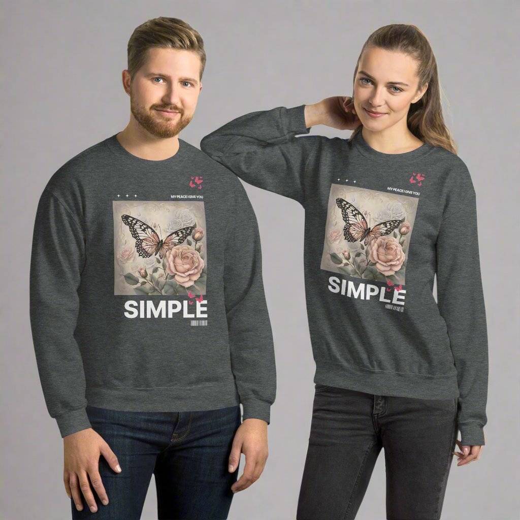 Simple Unisex Sweatshirt – My Peace Faith - Based Christian Apparel - Wear Your Heart