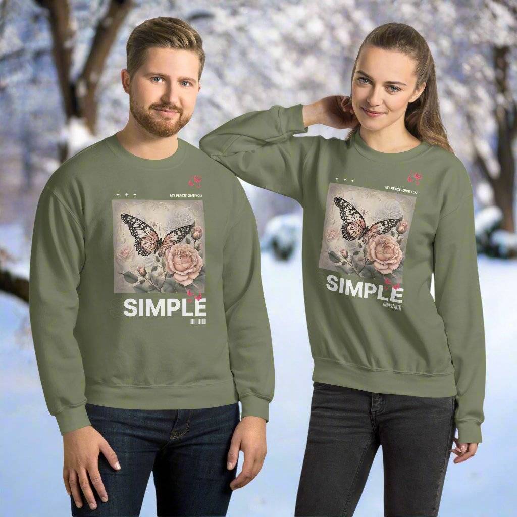Simple Unisex Sweatshirt – My Peace Faith - Based Christian Apparel - Wear Your Heart