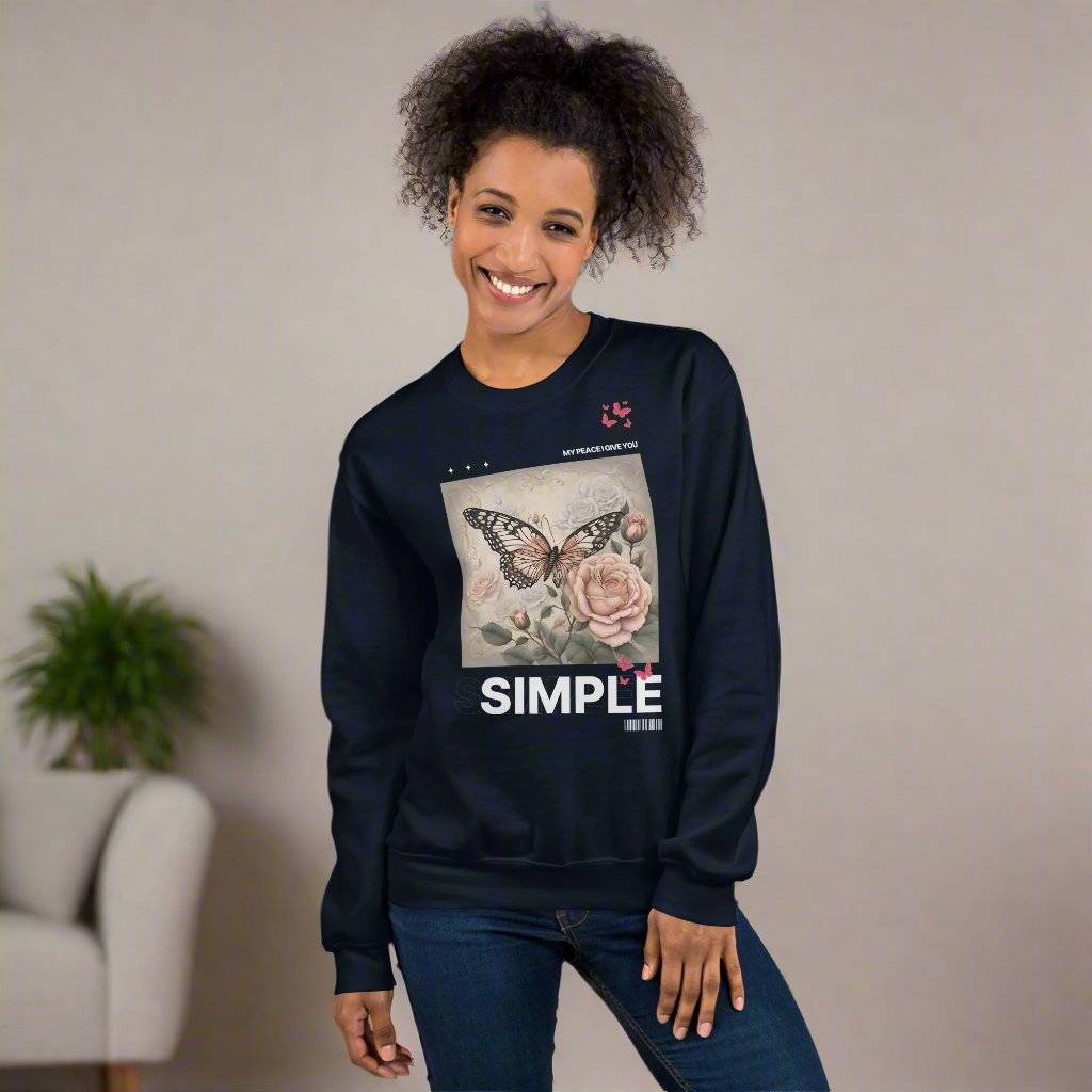 Simple Unisex Sweatshirt – My Peace Faith - Based Christian Apparel - Wear Your Heart