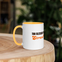 Too Blessed To Be Stressed Mug – Christian Humour Mug with Colour Inside | Faith Collection - Wear Your Heart