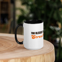 Too Blessed To Be Stressed Mug – Christian Humour Mug with Colour Inside | Faith Collection - Wear Your Heart