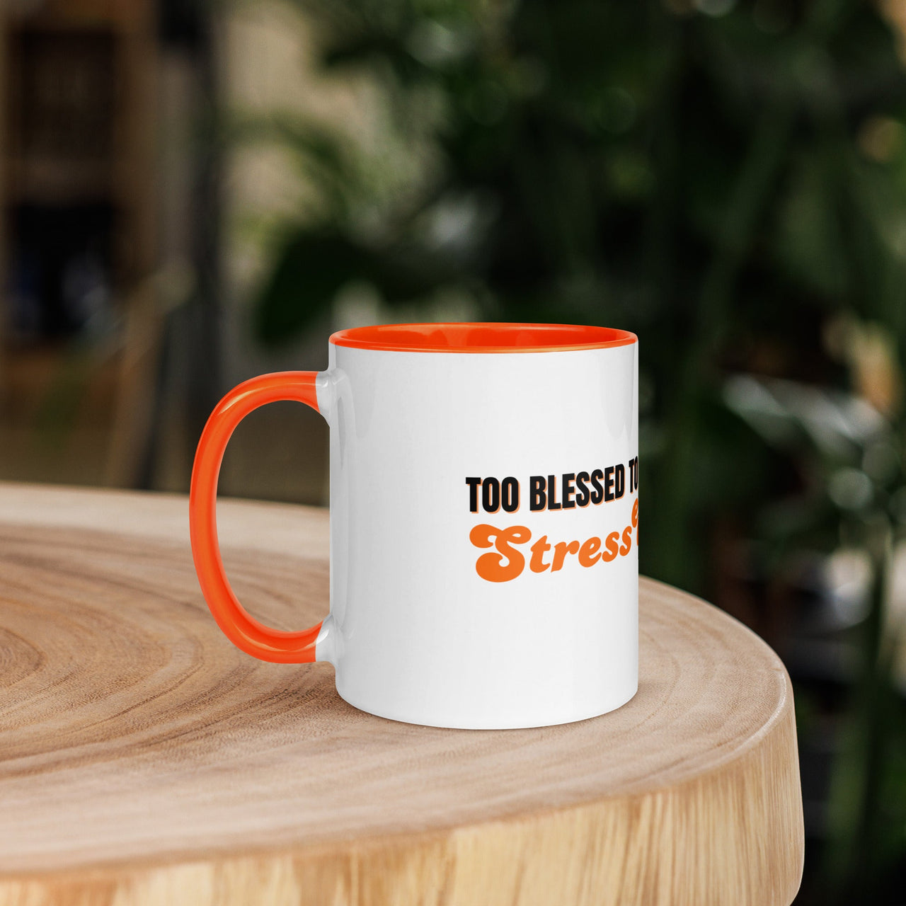 Too Blessed To Be Stressed Mug – Christian Humour Mug with Colour Inside | Faith Collection - Wear Your Heart