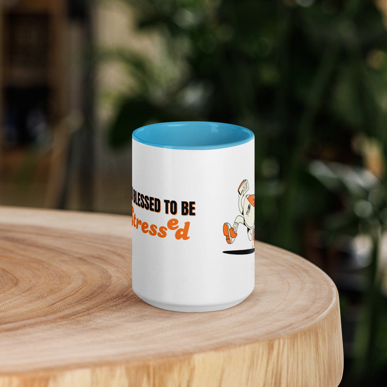 Too Blessed To Be Stressed Mug – Christian Humour Mug with Colour Inside | Faith Collection - Wear Your Heart