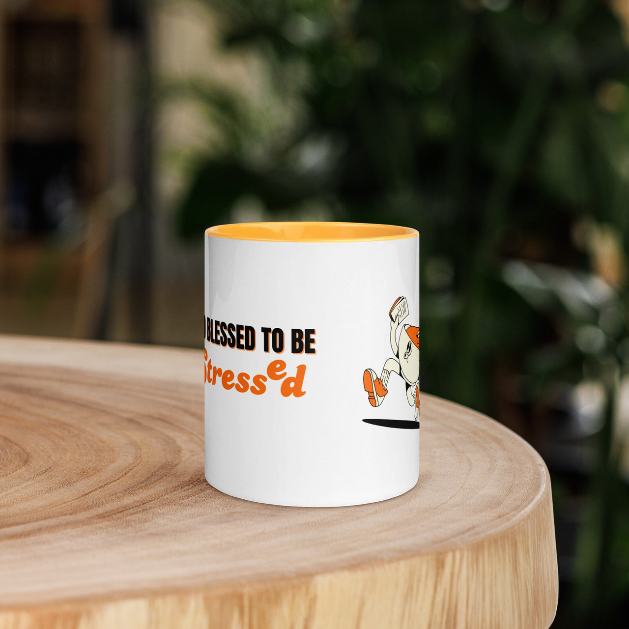 Too Blessed To Be Stressed Mug – Christian Humour Mug with Colour Inside | Faith Collection - Wear Your Heart